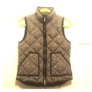 J. Crew houndstooth quilted down vest